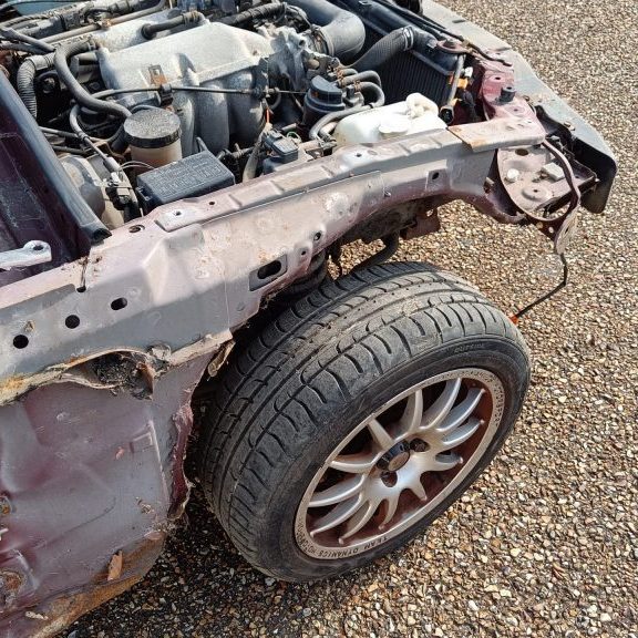 Image of front offside without wing, bonnet or front bumper.