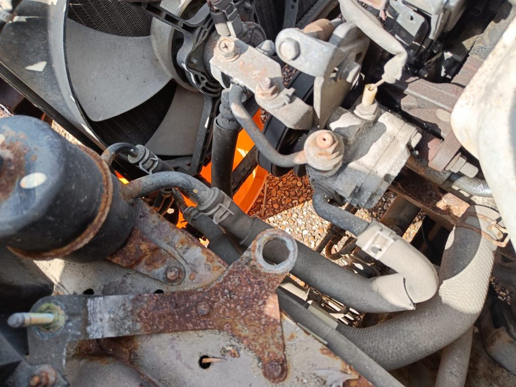 Image showing space where airbox was to give access to radiator lower hose.