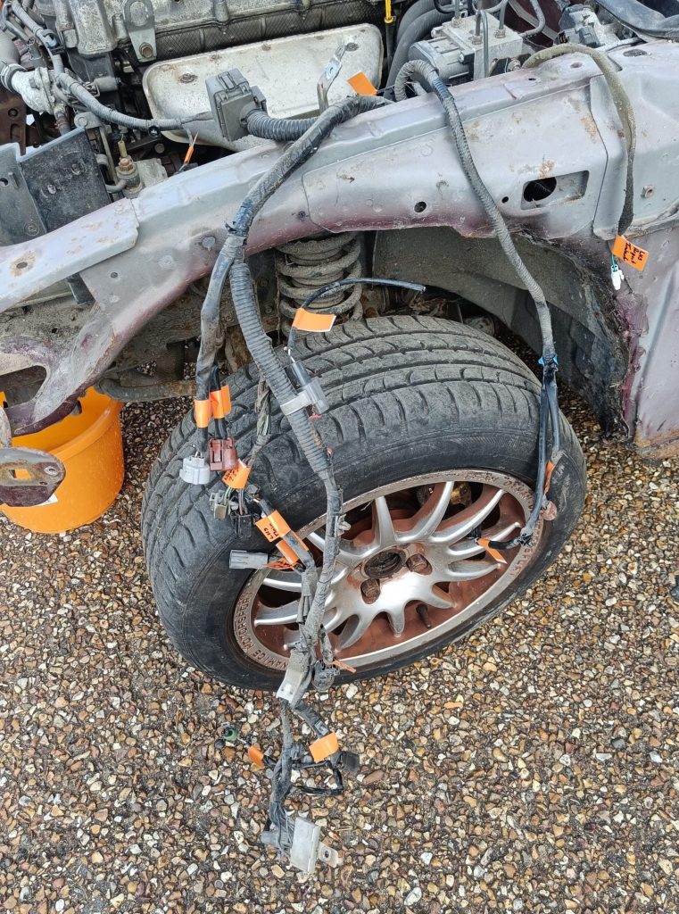 Image of N/S front loom after disconnection from engine bay ancillaries.