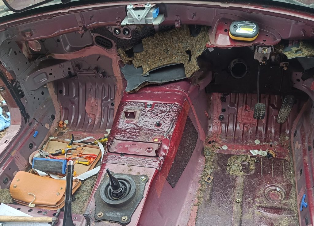 Image of interior of MX-5 at end of day 7.