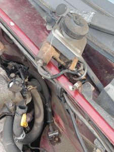 Image of clutch master cylinder and rigid pipe removed.