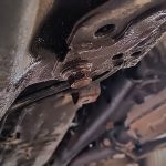 Image of one of two 17mm rear bolts on the front subframe.