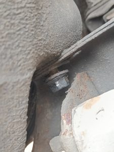 Image of number two of two 17mm rear bolts on the front subframe.