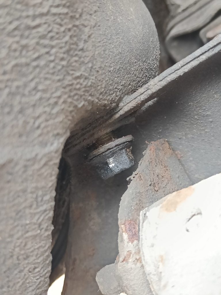 Image of number two of two 17mm rear bolts on the front subframe.