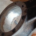 Image of corrosion inside of diff housing bush mounting.