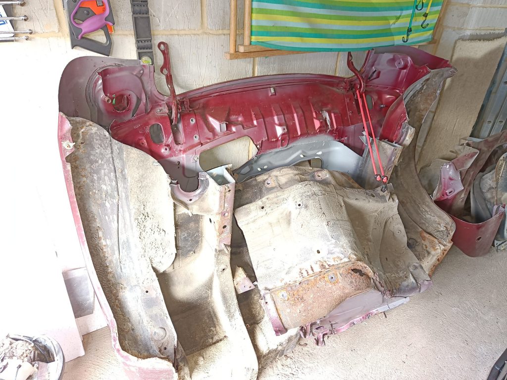 Image of middle section of MX5 body shell & footwell.