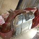 Image of rear section of MX5 body shell and fuel tank.