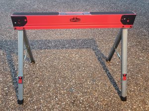 Image of Toolstation saw trestle I'm using to support chassis during build.