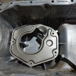 Image of internal oil sump baffle plate.