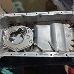 Image of oil sump inside, cleaned and ready to send to MK.