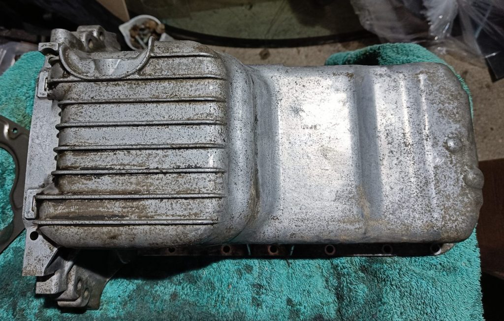 Image of oil sump underside cleaned and ready to send to MK.