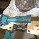 Image of a die grinder used to make short work of cleaning the differential.