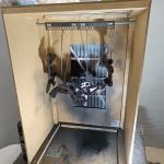 Image of home brew spray booth in action.