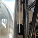 Image showing the forward most fuel tank threaded rod fitting and its clearance with the tank itself.