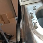 Image showing the rear most fuel tank threaded rod fitting and its clearance with the tank itself.