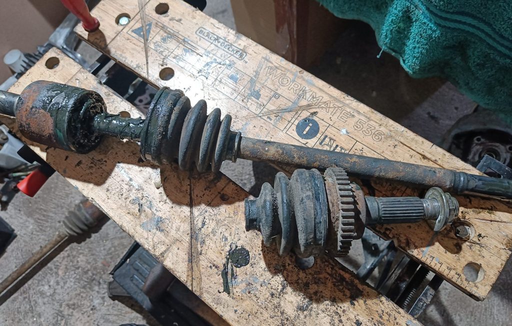 Image of partially dismantled driveshaft prior to refurbishment.
