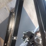 Image of nearside rear wiring saddles.