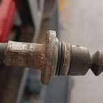 Image of O rings on handbrake cable in an attempt to make them a snug fit into the chassis tubes.