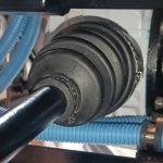 Image of inner CV joint end of offside driveshaft fitted into diff.