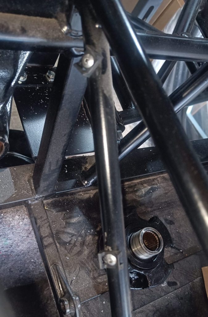 Image of rear tunnel wiring saddles.