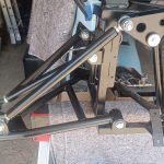 Image of OS front suspension midway through assembly
