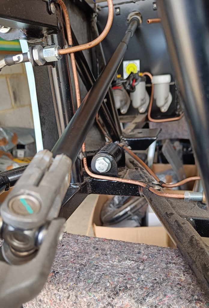 Image of lower steering column after top coat and fitting.