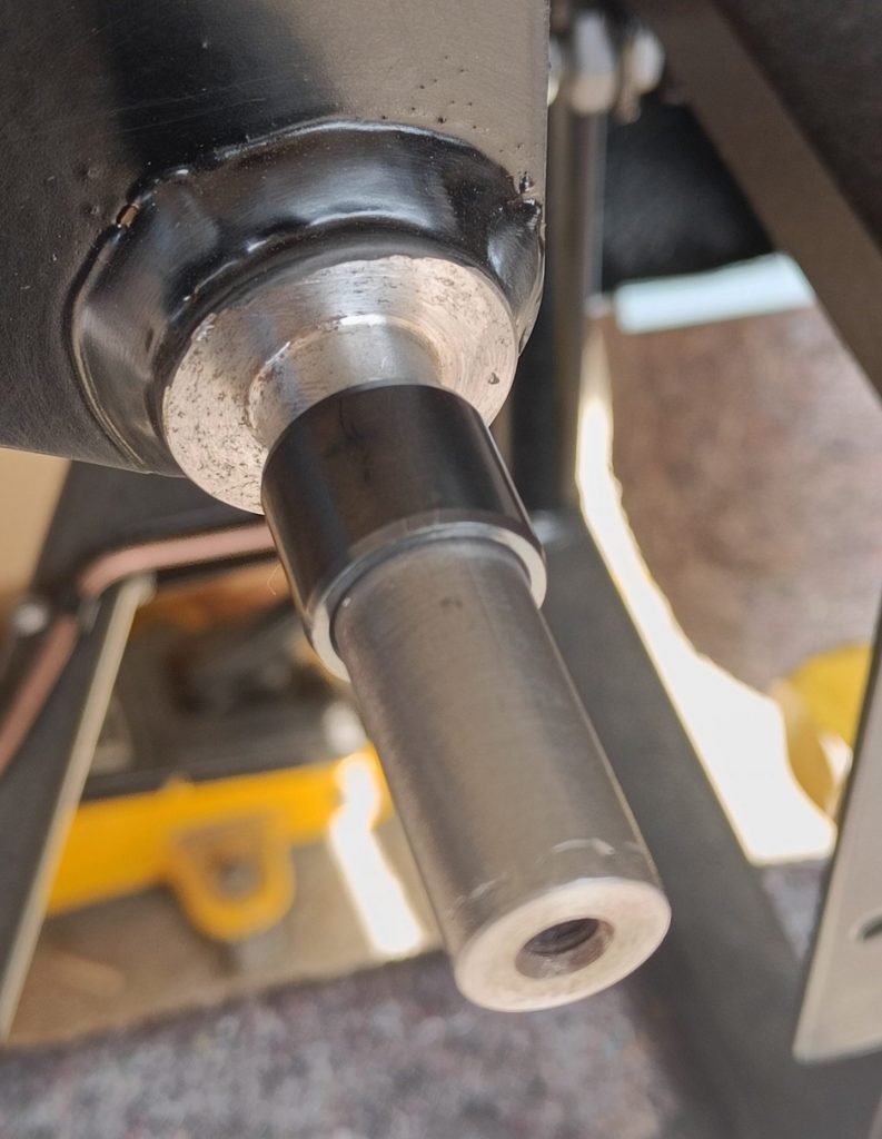 Image of rocker bearing inner ring stuck on shaft after it cooled a little too readily when installing.