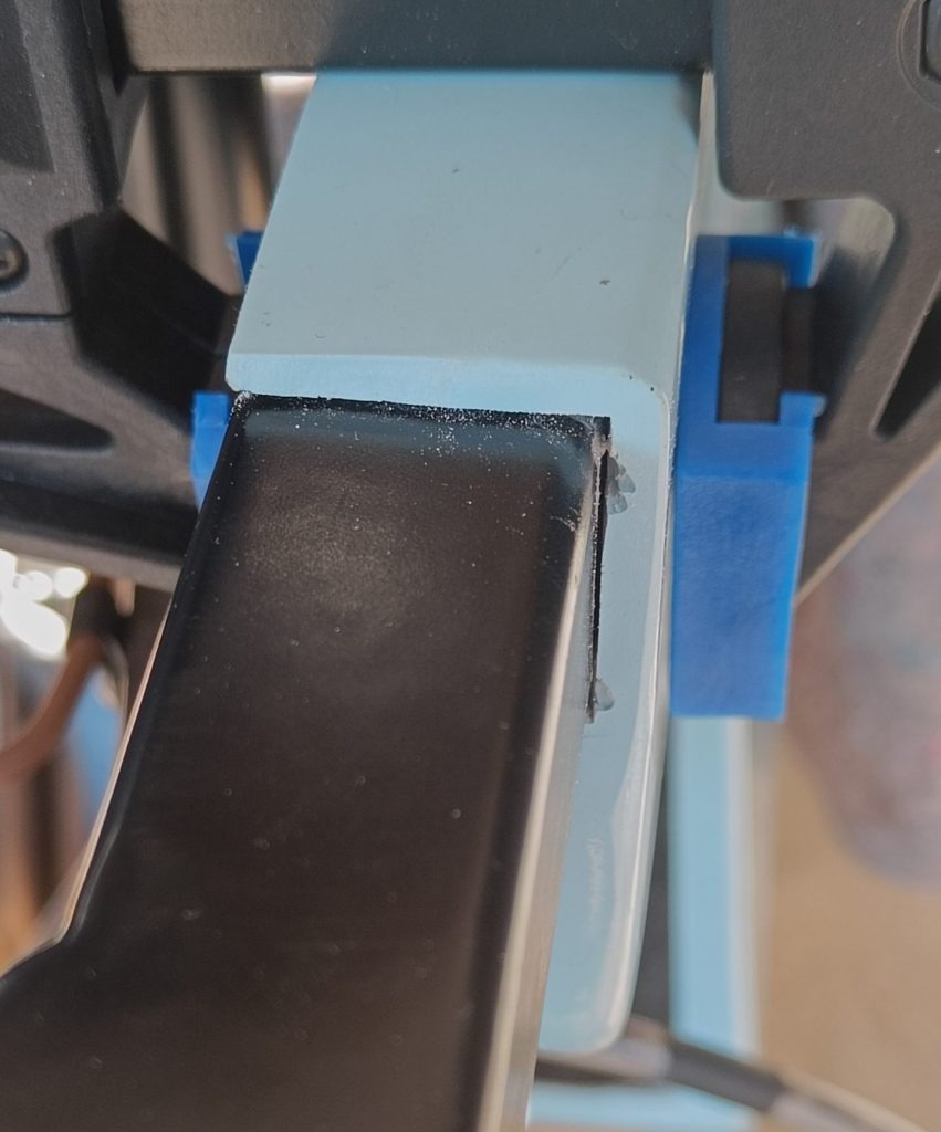 Image of front end of NS side panel after trimming