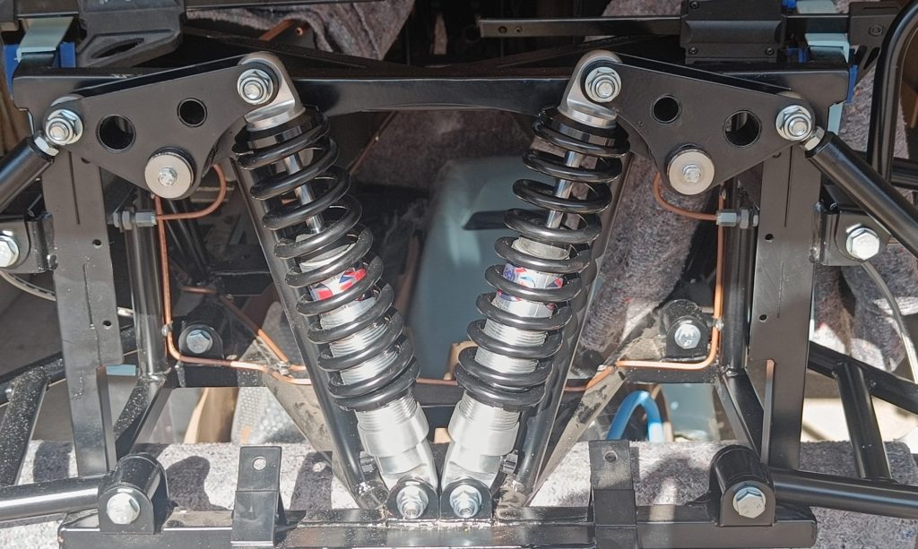 Image of front rockers and coilovers.