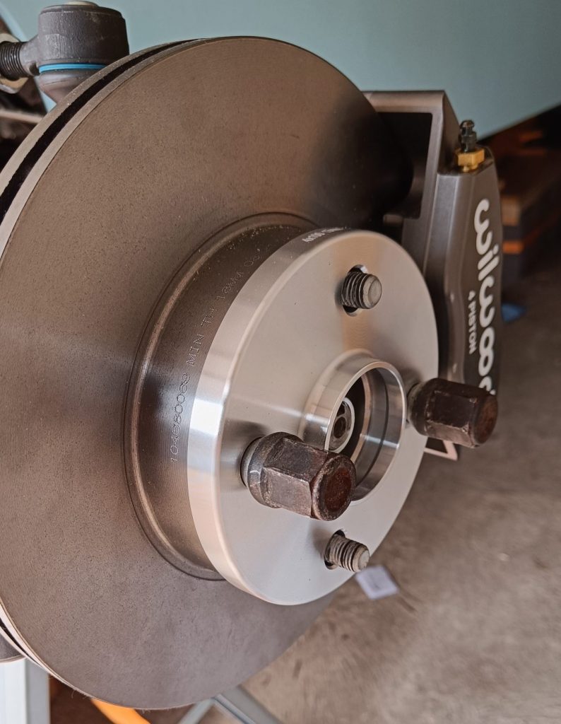 Image of 13mm 'Hub Buddies' spacer on front wheel hub.