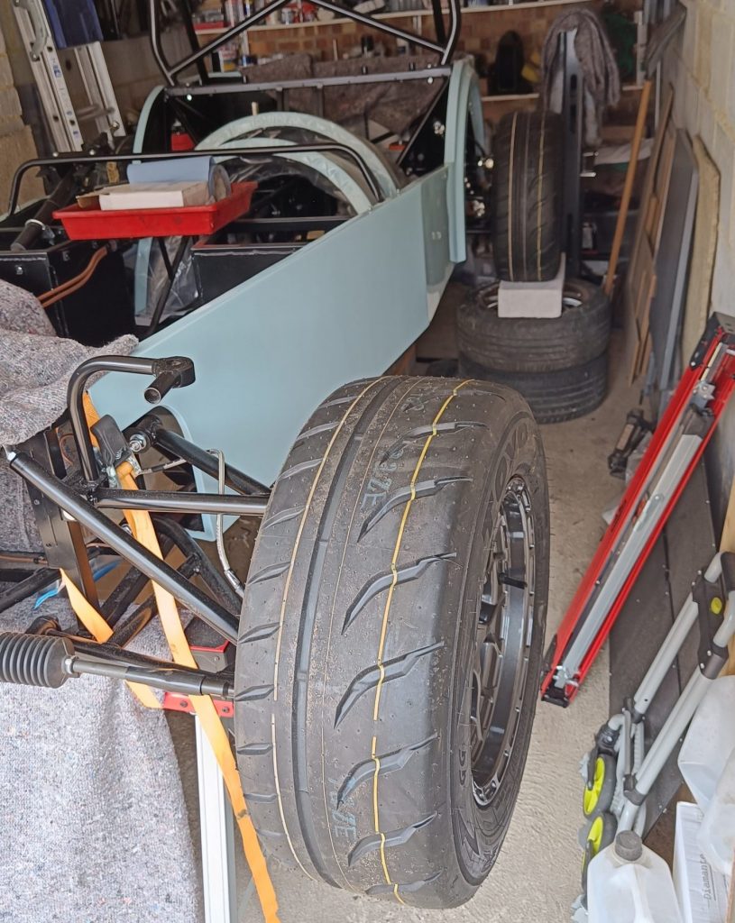 Image of NS front wheel fitted for the first time.