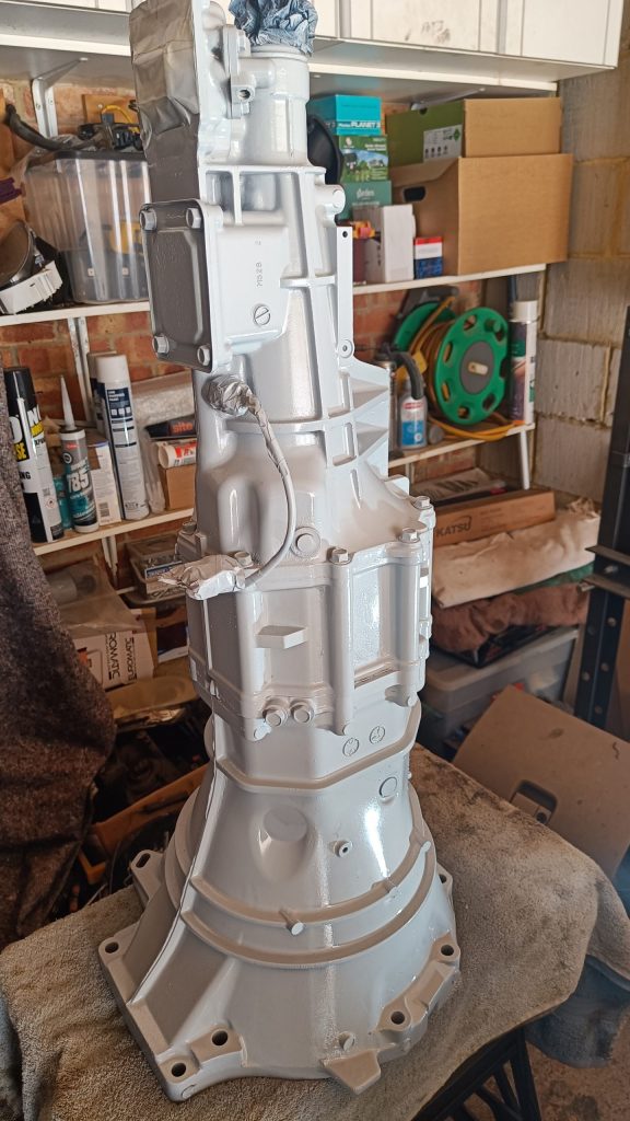 Image of freshly painted gearbox.