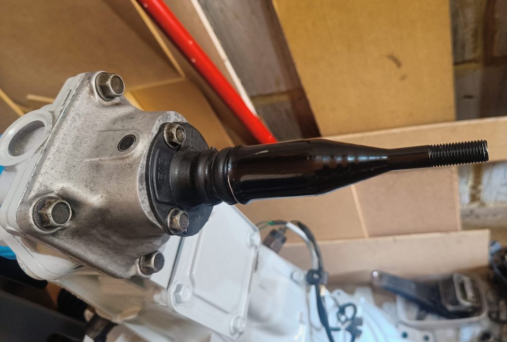 Image of refurbished gear shifter installed back in the gearbox.