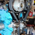 Image of newly installed timing belt & water pump, all timed and ready to go!