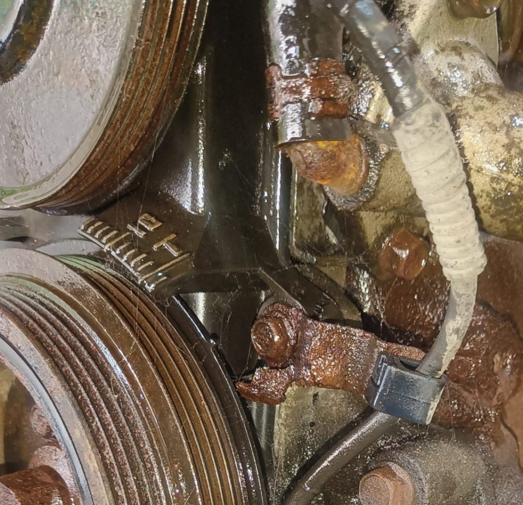 Image of timing cover timing marks.