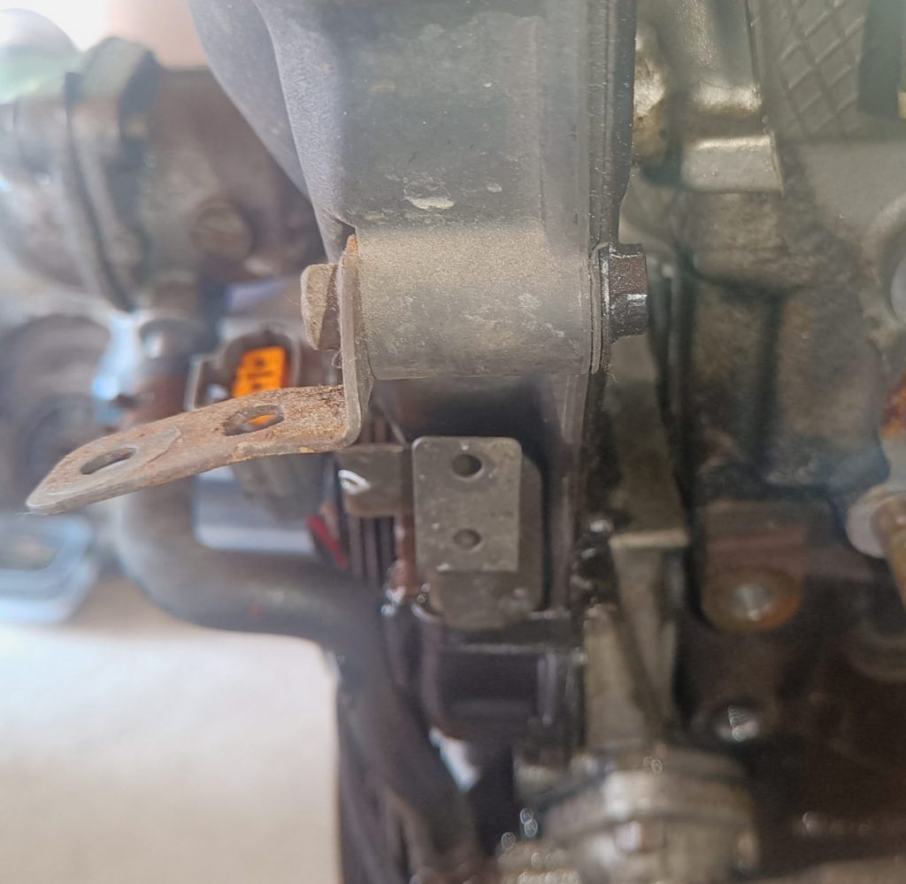 Image of LHS front of engine showing (random) bracket location.