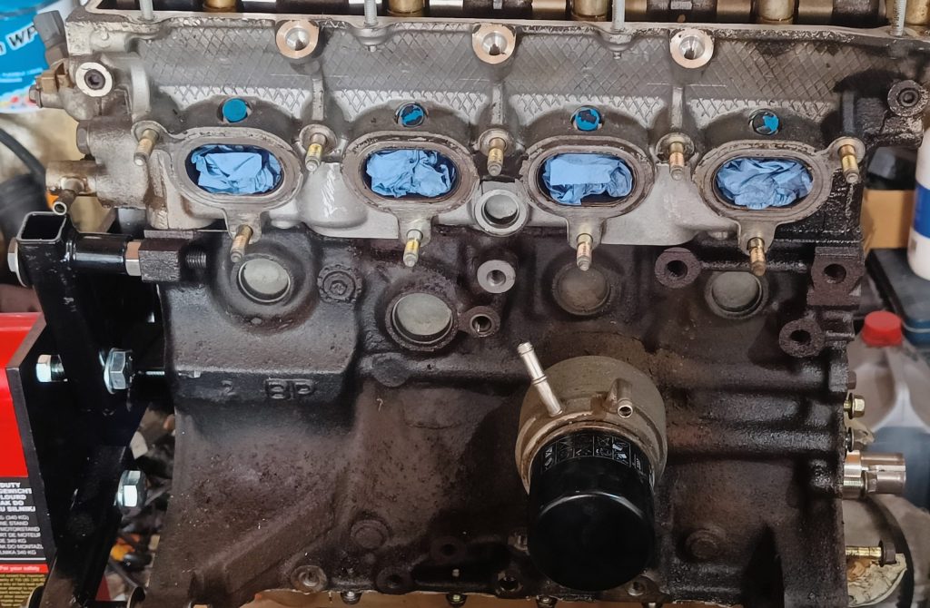 Image of RHS of engine prepped for painting.