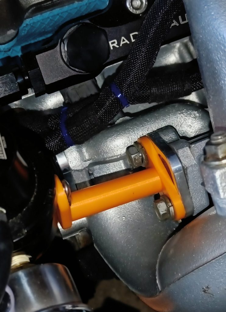 View of prototype 3D printed FPR support bracket.