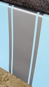 Image of rear tub silver stripe now fixed into position