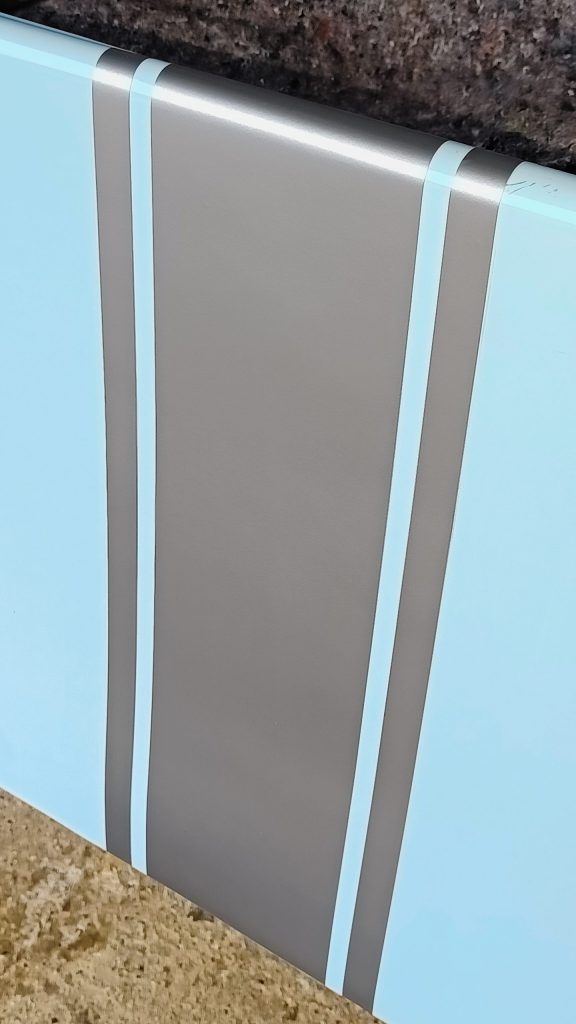 Image of rear tub silver stripe now fixed into position