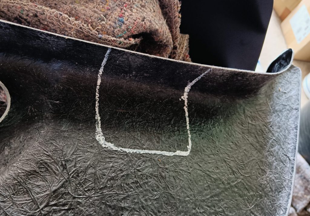 Image of cut out for steering column.