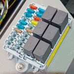 Image of populated fuse and relay modules.